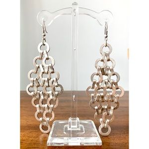 Silver drop link Earrings.